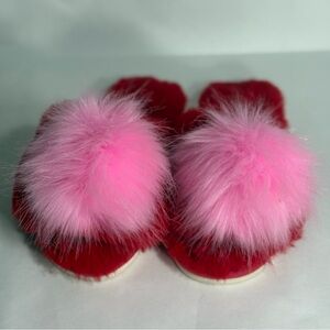 Shiraleah Red and Cream Slippers